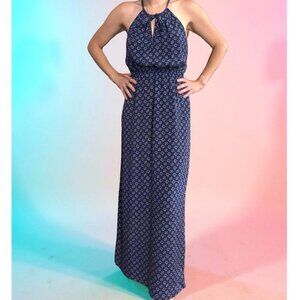 Joie Amaretta Silk Maxi Dress, Blue Pattern, Size Small